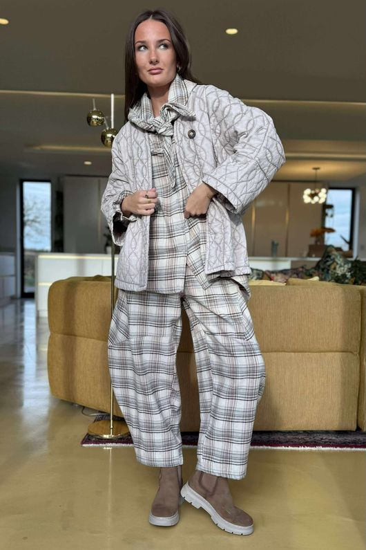 Dolman Cotton Quilted Jacket Vintage Washed Mocha